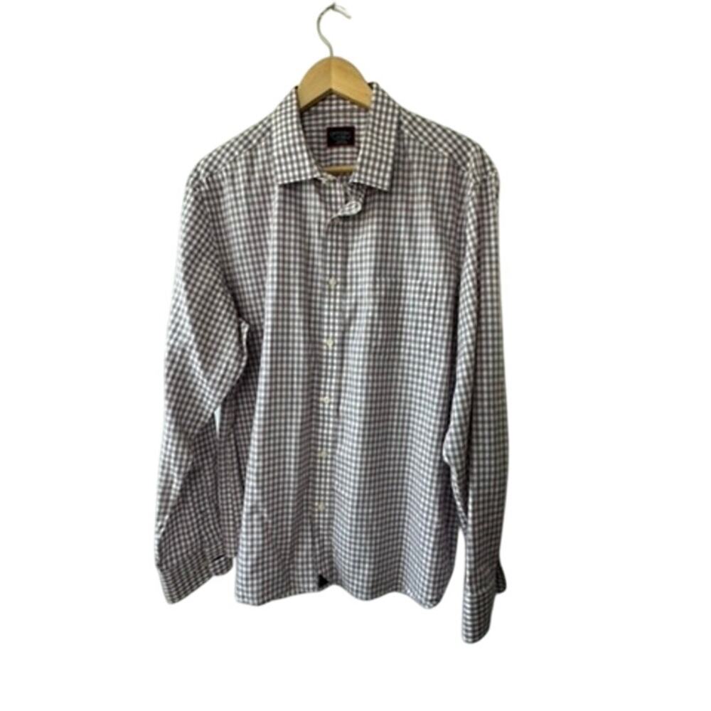 UNTUCKit Blue & Red Check Print Slim Fit Wrinkle Free Button Up Shirt Men's XL